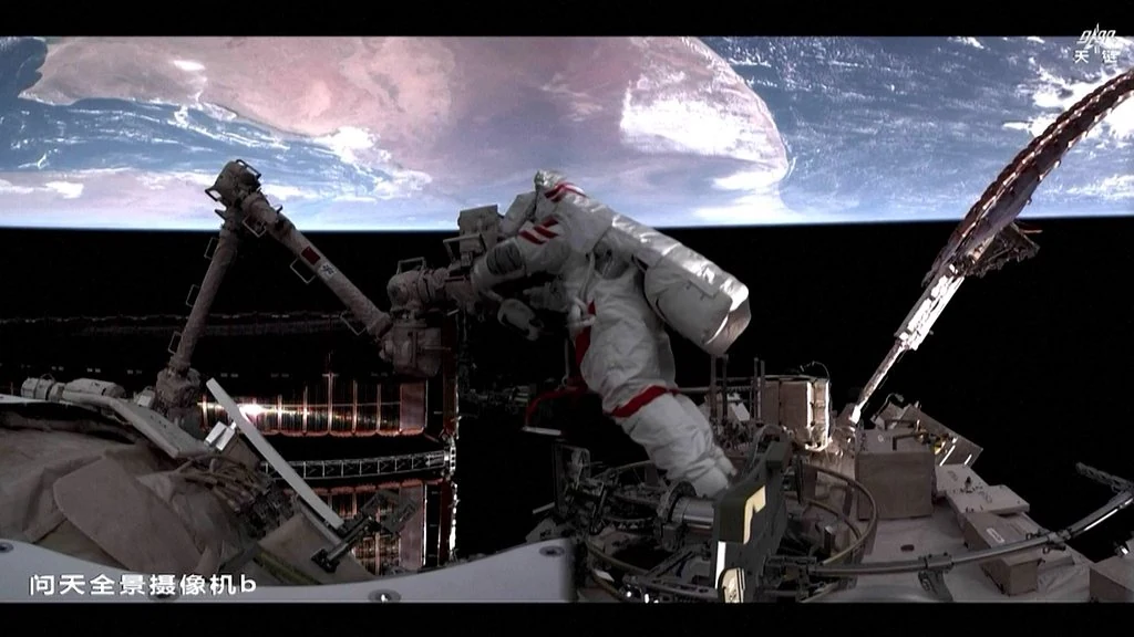China's Shenzhou-21's Crew Test New Spacesuits During Spacewalk